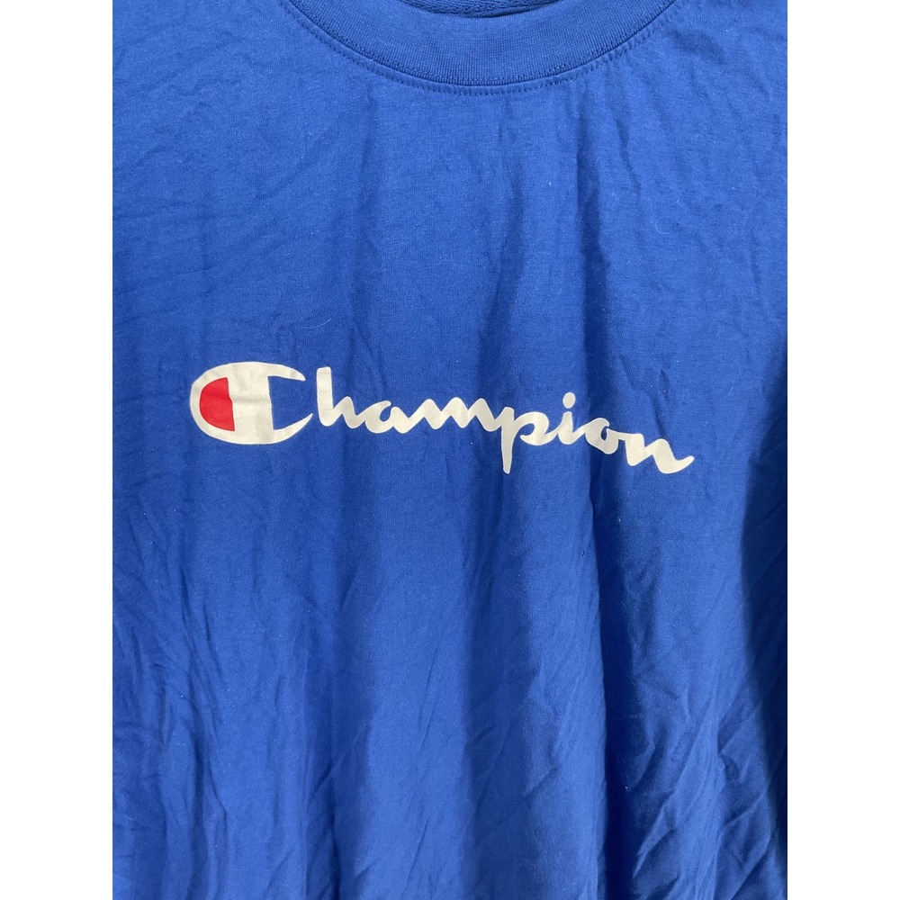 Champion Mens T-Shirt Blue Script Logo Graphic Cotton Big and Tall 3XLT - Picture 3 of 6